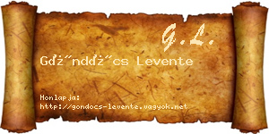 Göndöcs Levente névjegykártya